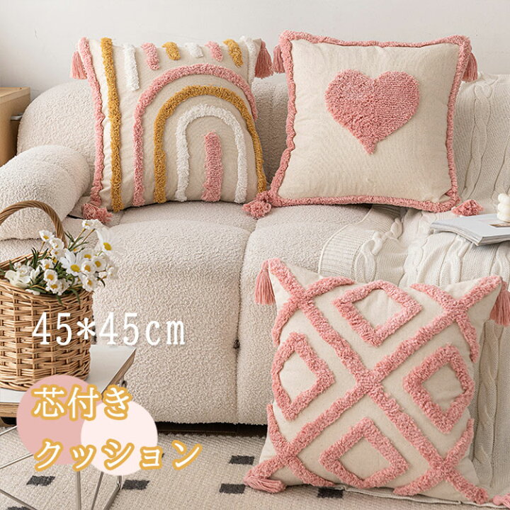 楽天市場】クッションカバー 45x45cm 北欧 クッション フワフワ 