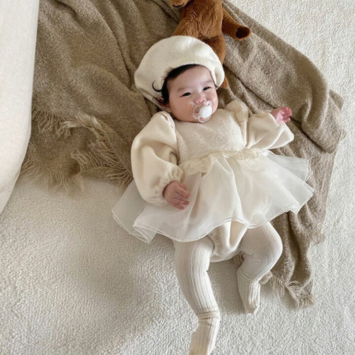 楽天市場 ベビードレス 長袖 結婚式 ベビー服 誕生日 冬服 1歳 女の子 帽子付き 2点セット セレモニードレス ベビー ドレス 赤ちゃん ワンピース レース ロンパース 新生児 ベビー服 かわいい ベビーロンパース ハーフバースデー お宮参り 写真撮影 100日祝い 60cm 70cm