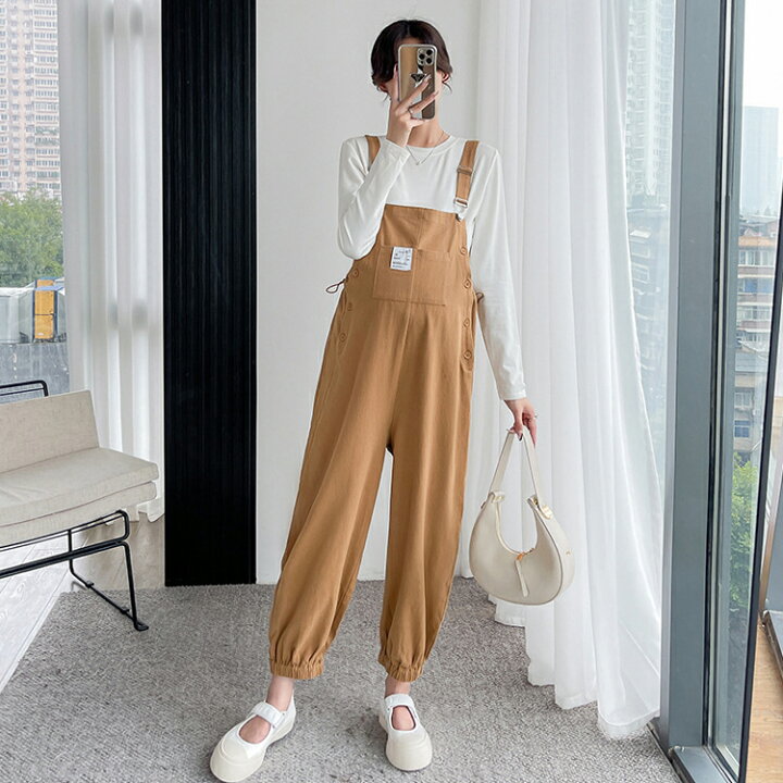楽天市場】サロペット ワイドパンツ 妊娠服 レディース オールインワン 