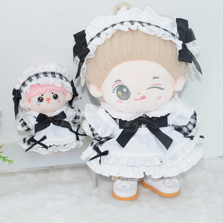 楽天市場】10cm 20cm 人形の服 メイド服 ヘッドバンド+ドレス+エプロン 