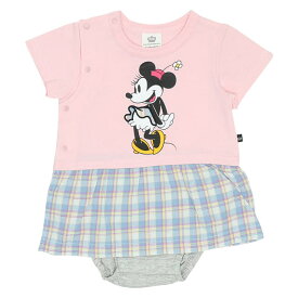 【S30】 ディズニー チェック 切替 ロンパース 8143B ベビードール BABYDOLL 子供服 ベビー DISNEY★Collection ベビー服