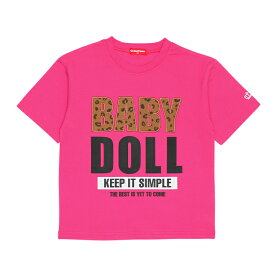 2/21NEW 親子お揃い ヒョウ柄貼り付け Tシャツ 9366K ベビードール BABYDOLL ベビー キッズ 男の子 女の子