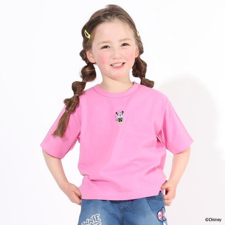 楽天市場 親子お揃い ディズニー 刺繍 Tシャツ 5066k ベビードール Babydoll 子供服 ベビー キッズ 男の子 女の子 Disney Collection ハッピープライス Babydoll