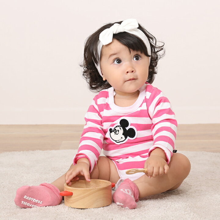 楽天市場 ディズニー ボディスーツ 3590b ベビードール Babydoll 子供服 ベビー 男の子 女の子 コスチューム コスプレ Disney Collection Babydoll