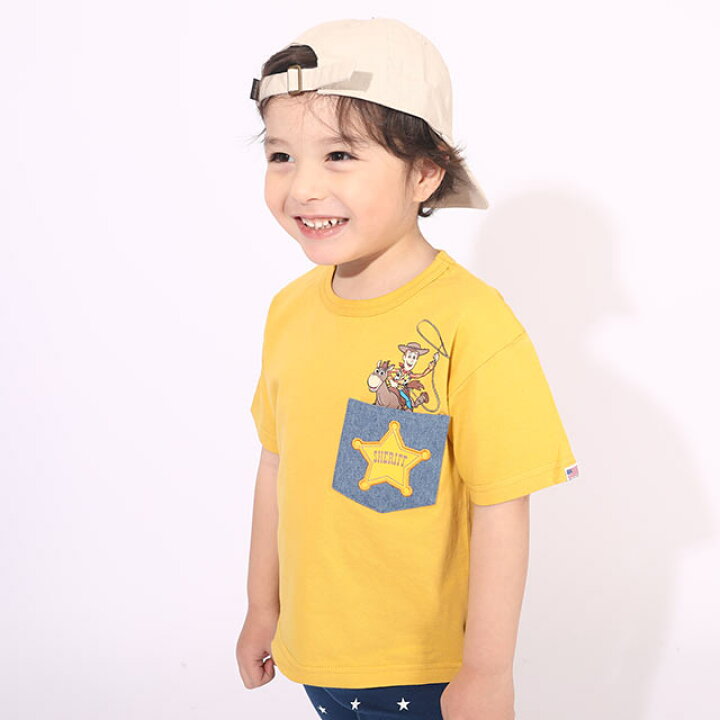 楽天市場 2 21new ディズニー Usaコットン キャラクターワッペン Tシャツ 6538k ベビードール Babydoll 子供服 ベビー キッズ 男の子 女の子 Disney Collection Babydoll