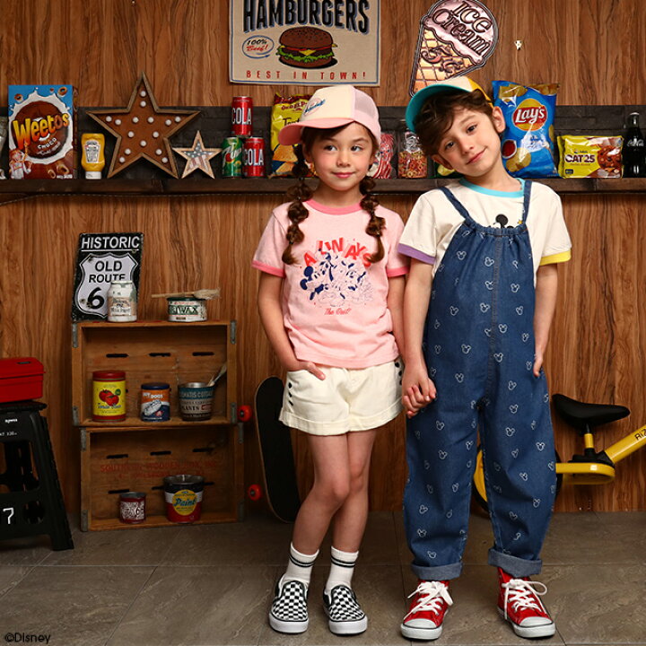 楽天市場 3 7new ディズニー レトロプリント リンガー Tシャツ 6549k ベビードール Babydoll 子供服 ベビー キッズ 男の子 女の子 Disney Collection Babydoll