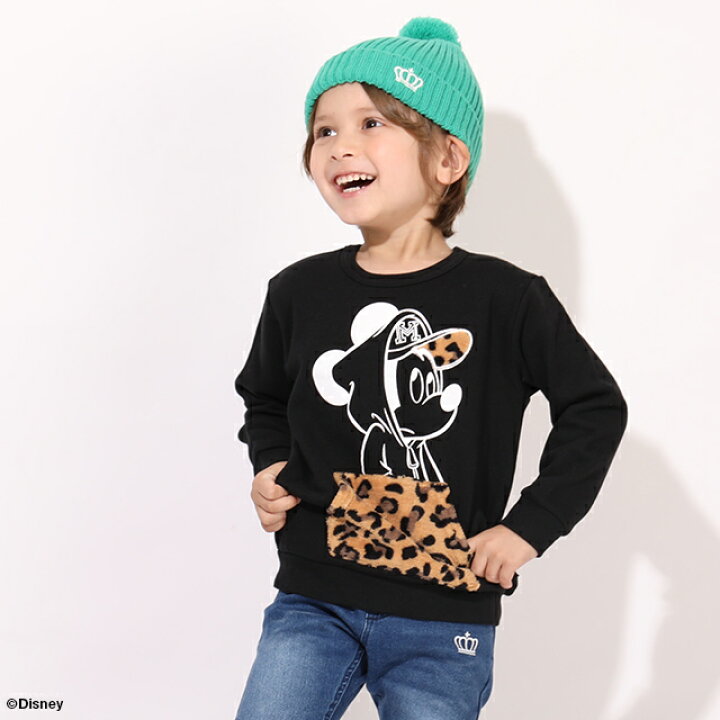 楽天市場 10 14new 親子お揃い ディズニー ヒョウ柄 ボアポケット トレーナー 7635k ベビードール Babydoll 子供服 ベビー キッズ 男の子 女の子 Disney Collection Babydoll