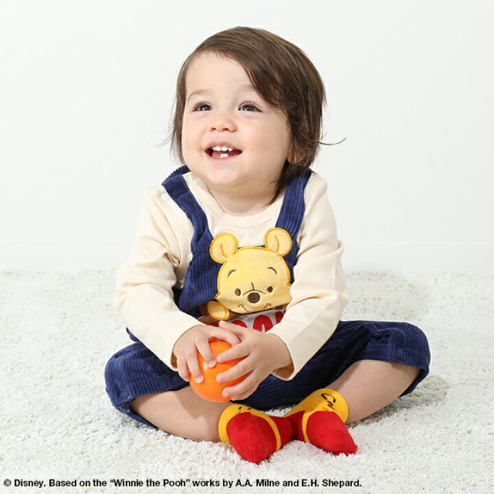 楽天市場】【S20】 ディズニー プー サロペット ロンパース 8523B  