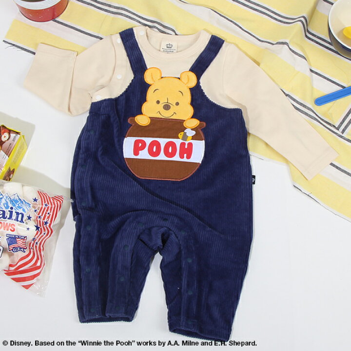 楽天市場】【S20】 ディズニー プー サロペット ロンパース 8523B  
