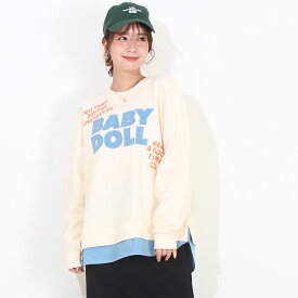 ＼最大1500円OFFクーポン配布中／【30％OFF アウトレットSALE】 親子お揃い デニム ワッペン トレーナー 8728A ベビードール BABYDOLL 子供服 大人 ユニセックス 男女兼用 レディース メンズ セール