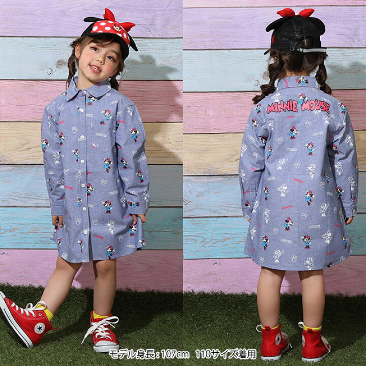 楽天市場】NEW ディズニー 総柄 シャツ ワンピース 9239K ベビードール  