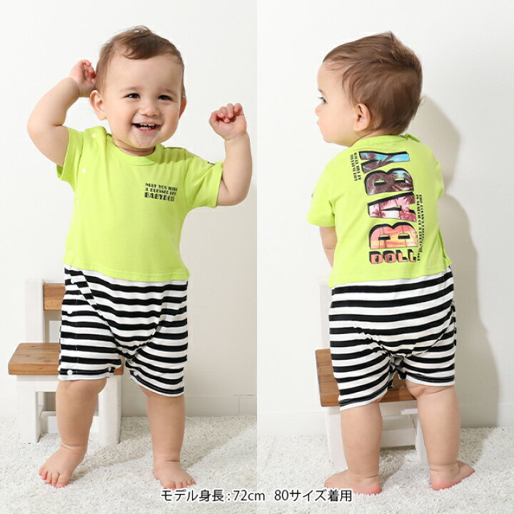 楽天市場】【30％OFF サマーSALE】 バック転写ロゴ ロンパース 9422B  
