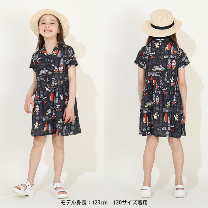 楽天市場】【S30】 親子お揃い ディズニー 総柄リゾート ワンピース 