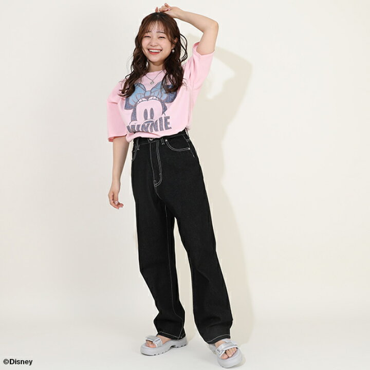 楽天市場】【S20】 親子お揃い ディズニー デニム貼付風 Tシャツ 9466A  