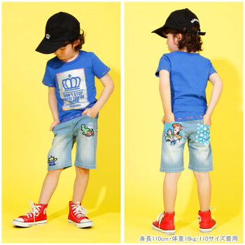 3/8NEWディズニーキャラクターデニムハーフパンツ2141KベビードールBABYDOLL子供服ベビーキッズ男の子女の子コスチュームコスプレDISNEY★Collection
