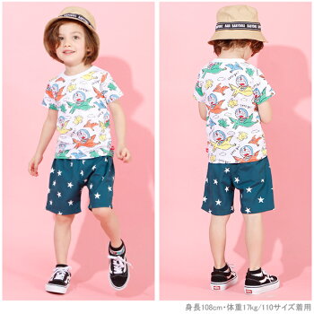 4/6NEWドラえもん恐竜総柄Tシャツ4101KベビードールBABYDOLL子供服ベビーキッズ男の子女の子
