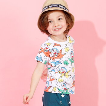 4/6NEWドラえもん恐竜総柄Tシャツ4101KベビードールBABYDOLL子供服ベビーキッズ男の子女の子