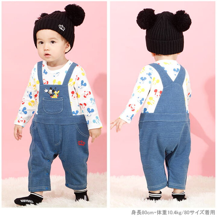 楽天市場 ディズニー ニットデニム サロペット ロンパース 4416b ベビードール Babydoll 子供服 ベビー Disney Collection Babydoll