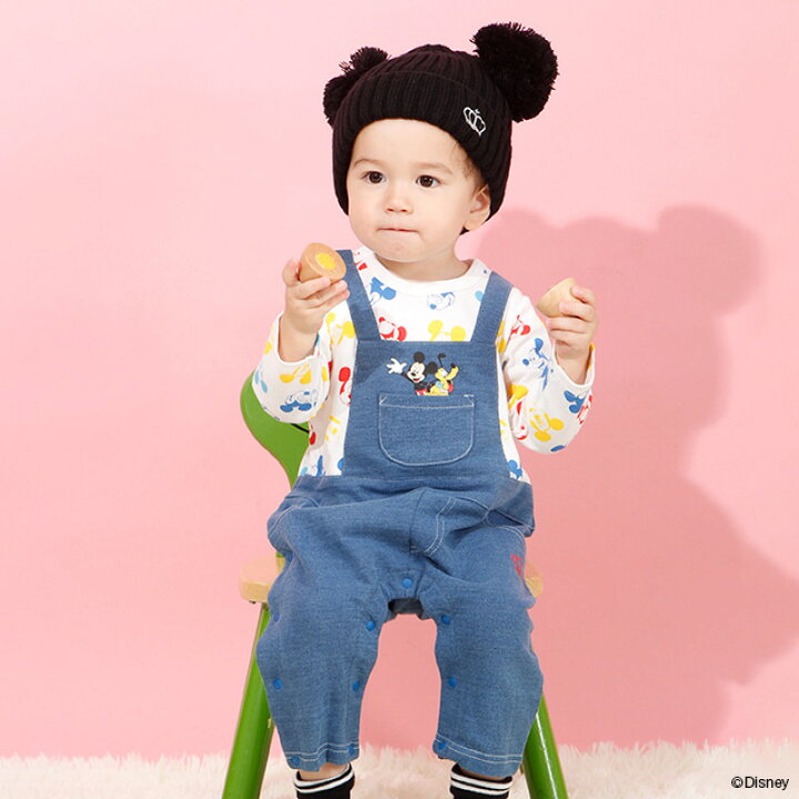 楽天市場 ディズニー ニットデニム サロペット ロンパース 4416b ベビードール Babydoll 子供服 ベビー Disney Collection Babydoll