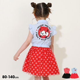 【S20】 ディズニー デニム ドッキング ワンピース 0579K ベビードール BABYDOLL 子供服 ベビー キッズ 女の子 DISNEY ノースリーブ ミニー コスプレ コスチューム