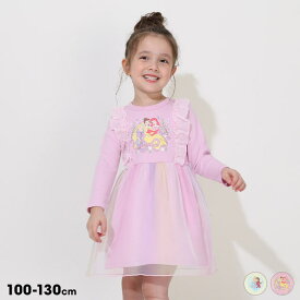 2/2まで 【S50】 ディズニー プリンセス / フリルドッキング ワンピース 0772K ベビードール BABYDOLL 子供服 ベビー キッズ 女の子 DISNEY ディズニープリンセス アリエル ラプンツェル ベル アナ エルサ ドレス