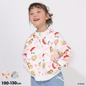 ディズニー プリンセス / セミショート丈 ジップパーカー 1948K ベビードール BABYDOLL 子供服 ベビー キッズ 女の子 DISNEY ディズニープリンセス アリエル ラプンツェル ベル アナ エルサ NEW