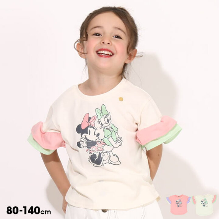 楽天市場 11 24一部再販 S40 ディズニー 袖フリル Tシャツ 6432k ベビードール Babydoll 子供服 ベビー キッズ 女の子 Disney Collection Babydoll