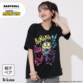 ＼最大1000円OFFクーポン配布中／NEW 親子お揃い ミニオン ラクガキ ネオン Tシャツ 9295A ベビードール BABYDOLL 子供服 大人 ユニセックス 男女兼用 レディース メンズ ミニオンズ minions コラボ