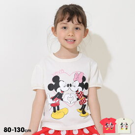 4/5NEW ディズニー ペアパフスリーブ Tシャツ 9469K ベビードール BABYDOLL ベビー キッズ 男の子 女の子 DISNEY★Collection ミッキー ミニー