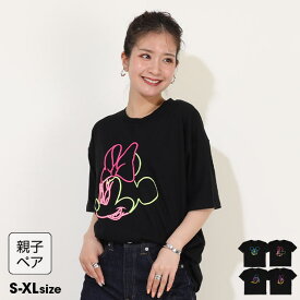 ＼最大1000円OFFクーポン配布中／5/15NEW 親子お揃い ディズニー ネオン発泡 Tシャツ 9536A ベビードール BABYDOLL 大人 ユニセックス 男女兼用 レディース メンズ