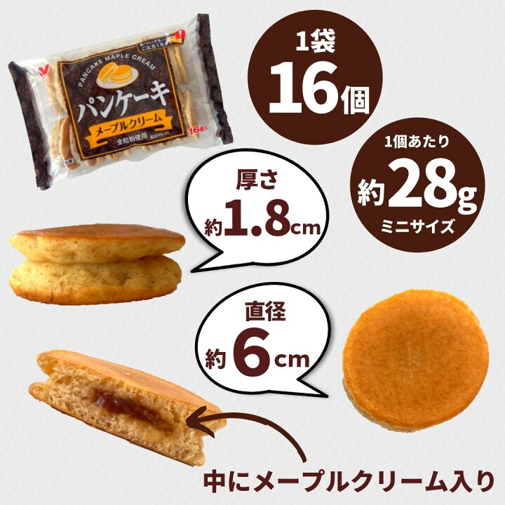 ミニ パンケーキ 16個入 3袋 送料無料 メープルクリーム ニチレイ 冷凍 ホットケーキ お弁当 おやつ 朝食 自然解凍 電子レンジ メープル 値引き