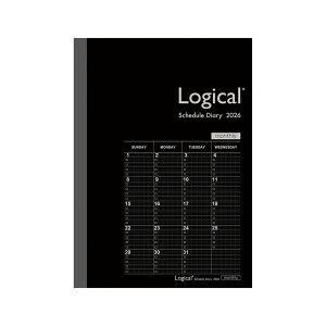 ナカバヤシ ロジカルダイアリー2026月間ノートタイプB A5 ブラック NS-A502-26BD A5 月間ブロック 2025.12〜2027.3