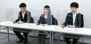 飛沫防止三面ガード 51281 パーテーション 卓上 受付 カウンター アクリル板 仕切り板 飲食店 オフィス 病院 学校 自立式 面接