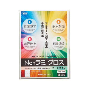 アジア原紙Nonラミ グロス カードタイプ 10枚LBPW-NC(10)