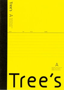 日本ノート・極東ノート キョクトウ Tree's・A5・7mm罫・イエロー UTRAA5Y