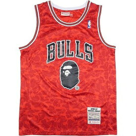 A BATHING APE ア ベイシング エイプ ×BULLS Jordan Basketball Shirt タンクトップ 赤 Size 【L】 【中古品-非常に良い】 20793275