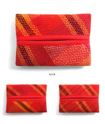 <メール便対応>Hiyuca(ヒユカ)×こころ・さをりさをり織りポケットティッシュケース【織物・小物・雑貨・障害者支援・輝くなかまチャレンジド・MADEINISHONOMAKI・宮城県石巻産】【楽ギフ_包装】