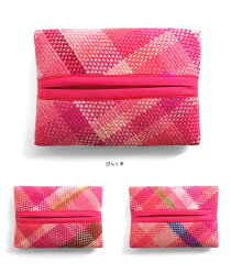 <メール便対応>Hiyuca(ヒユカ)×こころ・さをりさをり織りポケットティッシュケース【織物・小物・雑貨・障害者支援・輝くなかまチャレンジド・MADEINISHONOMAKI・宮城県石巻産】【楽ギフ_包装】