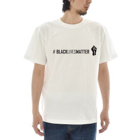 メッセージ Tシャツ BLACK LIVES MATTER ブラック ライヴズ マター # ハッシュタグ スローガン メンズ レディース キッズ 大きいサイズ 小さいサイズ 黒人差別反対運動 デモ 120 130 140 150 160 XXXL 4L 白 ホワイト ジャスト JUST