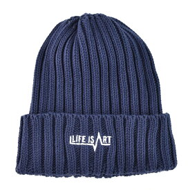 【今だけ10%OFFセール】ライフ イズ アート Life is USA コットン 2×2 リブ ニットキャップ【ビーニー ワッチキャップ ニット帽 帽子 ブラック ネイビー ホワイト 黒 白 おしゃれ お洒落】メンズ