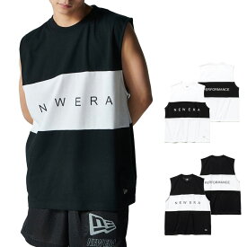 ニューエラ new era NEWERA パフォーマンスアパレル ノースリーブ マッスルタンク PA PF MTK PANEL 14121981 14121982【メンズ L XL XXL】【タンクトップ ランニングシャツ 吸汗速乾性 ジム フィットネス ワークアウトドア 白 ホワイト 黒 ブラック】