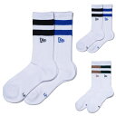 ニューエラ new era NEWERA 2Pソックス 靴下 ソックス クルー 2ペア ライン フラッグロゴ エンブロイダリー SOCKS CREW 2P EMB 14518184 14518185【メンズ レディース 2足セット(2足組) クルーソックス ラインソックス 長め フラッグ ロゴ 刺繍 クルー丈】