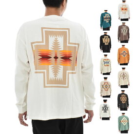 【今だけ最大21%OFFセール】ペンドルトン PENDLETON 長袖Tシャツ バックプリント ロングスリーブTシャツ 3475-3004【メンズ レディース 男女兼用 ユニセックス オーバーサイズ ワイドシルエット M L 】【厚手 ヘヴィーウエイト ネイティブ柄 ネイティブアメリカン】