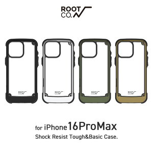 yԌ|Cg2{zyiPhone16ProMaxpP[Xz[g R[ ROOT CO. iPhoneP[X OreB VbNWXg ^t&x[VbNP[X GRAVITY Shock Resist Tough & Basic Case. for iPhone16ProMax GST-436659 G