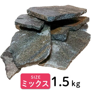 【保証付き】水槽の石 1.5kg サイズミックス セット アクアリウム オブジェ ロック レイアウト 国産 天然石 水槽石 輝岩石 水槽 石 熱帯魚 淡水魚 レイアウト 大きい 金魚 黒 メダカ オシャレ