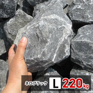 庭石 大きめ ロックガーデン 石 割栗石 黒 L 220kg (22kgx10箱) ガーデニング 石 乱形石 ガーデンロック 石 クラッシュロック ドライガーデン 石 栗石 みかも石 おしゃれ 乱形石材 ガビオン 石材