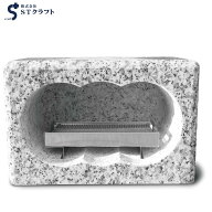 【お墓用】 香炉 高級白御影石製 ステンレスの線香皿付きセット 【工事不要】置くだけで簡単設置 B095C32…