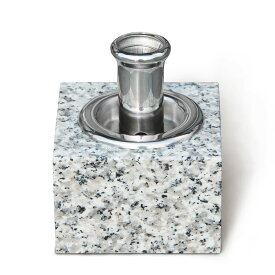【お墓用】線香立 月 お墓用 ステンレス製 高級御影石 台座 90×90×105mm C-SEN ばね入り STクラフト B0F4QYLW99