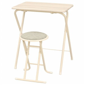 折りたたみテーブル チェア セット 幅60 奥行52.5 高さ71.5cm 折りたたみデスク 椅子 パソコンデスク PC 作業台 ブラウン グレー 在宅 コンパクト 隙間収納 テレワーク 完成品 送料無料 FTC-01,02