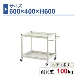 ツールワゴン 本体 600×400×H600 1台 LW-6460 2段 ゴム車輪Φ50 業務用 工場作業用 工具ワゴン 工具カート 耐荷重100kg